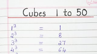 Cubes 1 to 50