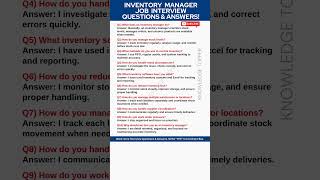 Inventory Manager Interview Questions and Answers