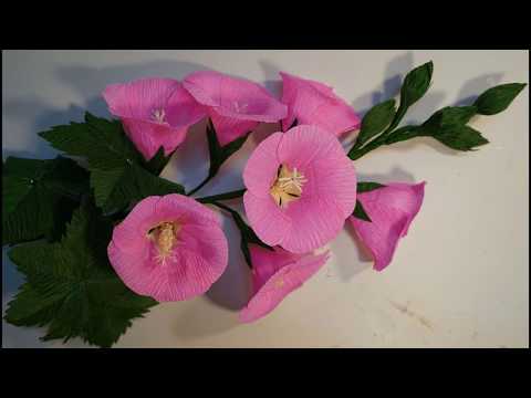 How To Make Beautiful Paper Flowers - Hollyhock Paper Flower Crepe