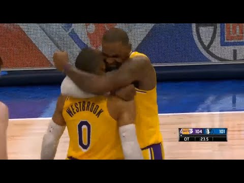 WILDEST GAME! Final Minutes of Lakers vs Mavericks Overtime Thriller! Two Game Winners!