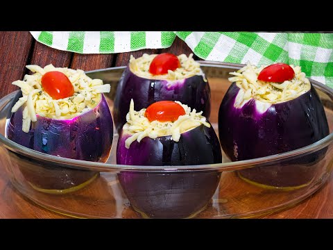Eggplant baked in the oven! Stuffed eggplants! Easy eggplant recipe! ASMR COOKING