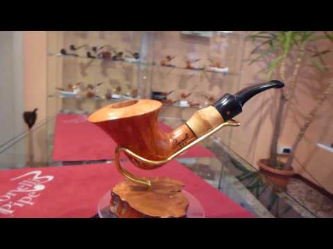 Pipa radica e bambù half bent fatta a mano - www.paronellipipe.it