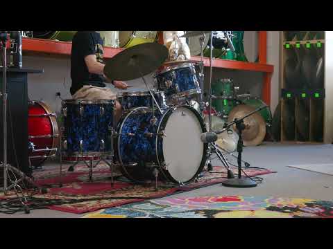 1960s MIJ Blue Diamond Pearl Drum Set 14x20 8x12 14x14 and 5x14 image 26