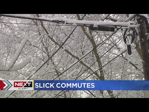 Many drivers land in ditches during sloppy morning commute