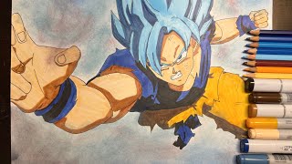 【ドラゴンボール】孫悟空 スーパーサイヤ人ブルー 描いてみた | Drawing Goku Blue | Dragon ball | Copic