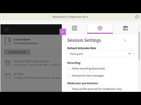 Blackboard Collaborate Ultra Session Setup