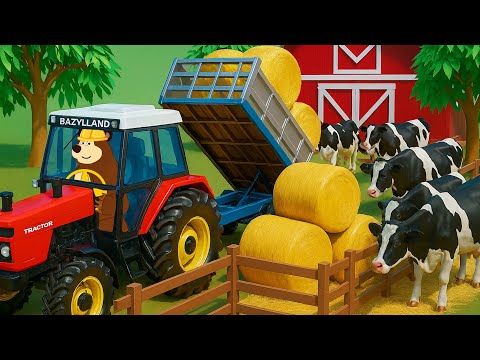 Farm Life 🐄🐓 | Taking Hens to Nest & Feeding Cows with Tractor | Farm Work Animation