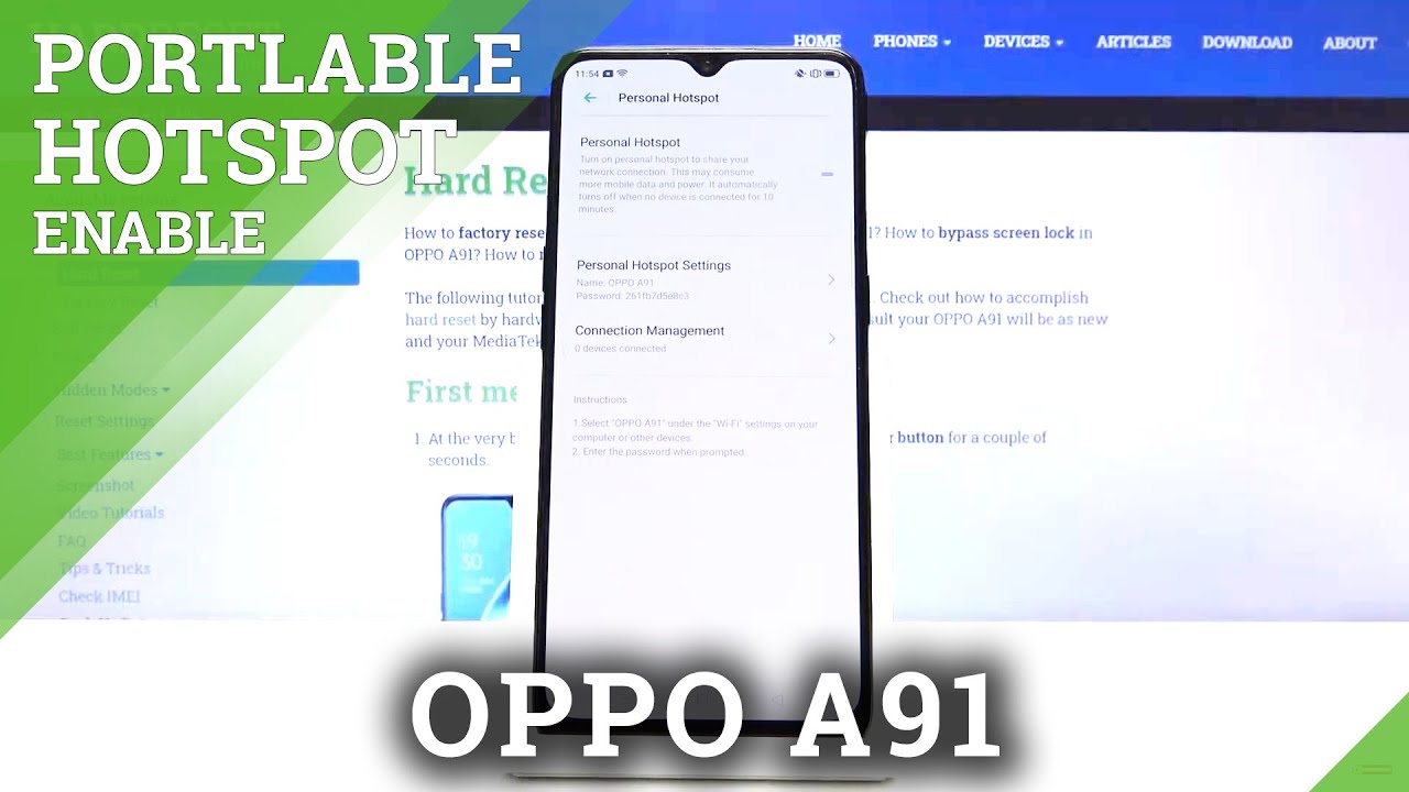 How to Activate Portable Hotspot in OPPO A91 - Wi-Fi Sharing