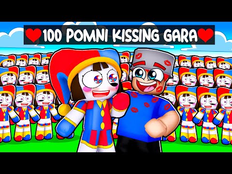 100 POMNI'S TRY TO KISS GARA IN ROBLOX!? The Amazing Digital Circus