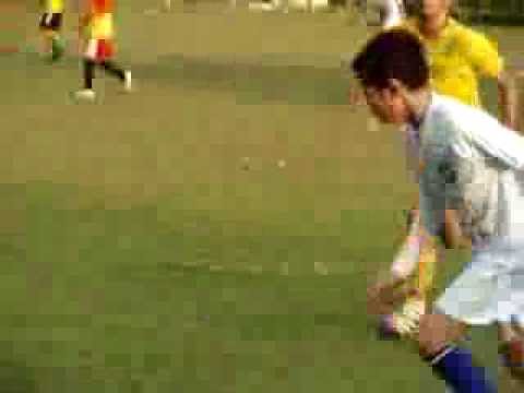 Tristan Aguilar number 10 in white jersey of Bachiller Football Club