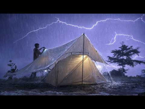 THE WORST RAIN STORM I'VE EVER EXPERIENCED ‼️ CAMPING IN HEAVY RAIN