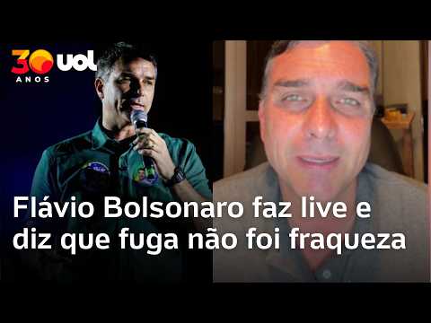 Flávio Bolsonaro faz live com discurso golpista e diz que fuga não é fraqueza