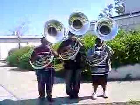 tubas playing pink panther