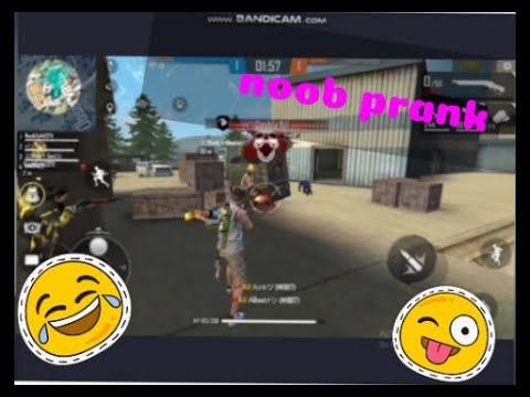 Garena free fire game play-noob prank with random players-hashtastic gamers
