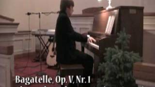 Justin Mills Senior Piano Recital Bagatelle, Op. V Nr. 1 by Alexander Tcherepnin  1/14