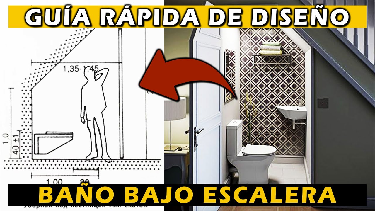Como DISEÑAR UN BAÑO pequeño (debajo de una escalera) + MEDIDAS EN PLANTA (2x2)