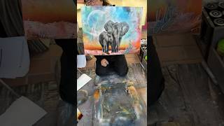 She asked them to spray paint this canvas.#スプレーアートエデン#スプレーアート