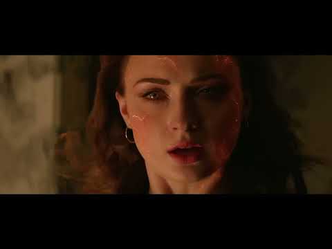 Dark Phoenix official trailer still with Jean Grey transforming, used as soundtrack teaser art