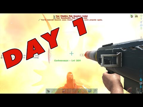 DAY 1 Claiming the Most OP Base on Lost Island - Ark pvp