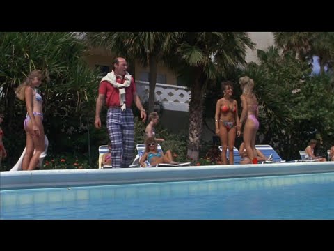 Revenge of the Nerds II: Nerds in Paradise 1987 | Ogre tosses Stewart off the hotel balcony |