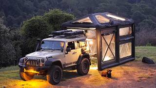 Epic GIANT TENT Camping on a Rain Forest Mountain | Solo Relaxing ASMR