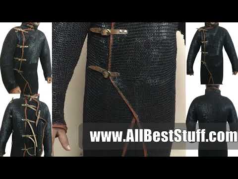Watch YouTube Video for 6 mm Flat Riveted Flat Solid Maille Hauberk Overlap Chest version