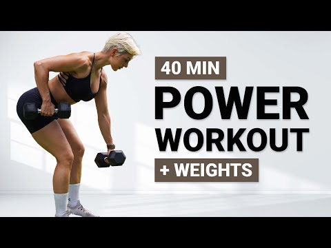40 MIN DB FULL BODY WORKOUT | Pull Focus | + Repeat | + Weights | Core | Super Sweaty Power Workout