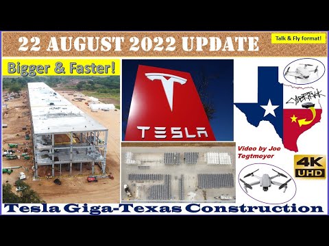 Thumbnail for Tesla Gigafactory Texas 22 August 2022 Cyber Truck & Model Y Factory Construction Update (07:30AM) by Brad Sloan