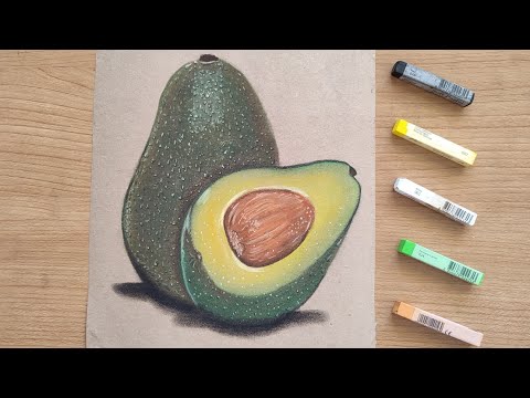 Drawing Avocados with SoftPastel |  Painting Timelapse