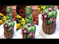 A Beautiful Bottle Decoration Idea Bottle Art Bottle Craft Crafty Hands