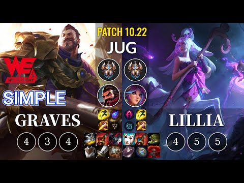 WEA Simple Graves vs Lillia Jungle - KR Patch 10.22