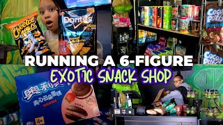 DAY IN THE LIFE: Running A 6-Figure Exotic Snack Shop! New Inventory, Shop Tour, Working & Unboxing!