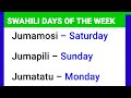 Swahili days of the week