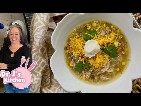 🍗 🥣💚 Dump and Go Green Turkey Chili (Slow Cooker) | Healthy, High-Protein, Easy Meal Prep