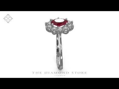 FET25 - Ruby 1.15ct And Diamond 0.50ct 18K White Gold Ring