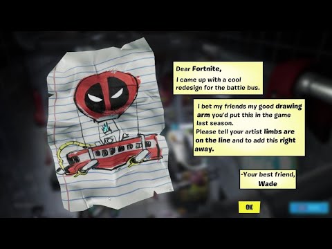 Fortnite - Find Deadpool's Letter to Epic Games - Deadpool Weekly Challenges