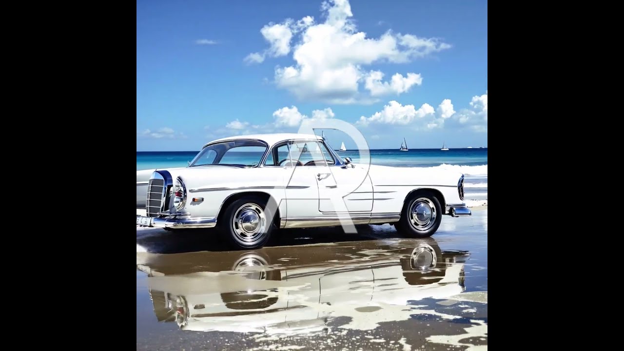 Ocean Bound: An Abstract Car Meets the Shoreline – Luxury Nautical Artwork by Abstract Photorealism™