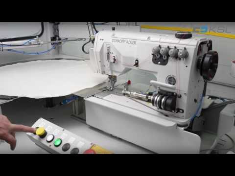 Sewing machine for sewing airbags Durkopp Adler KSL KL-201 video