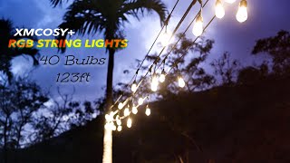 XMCOSY+ Outdoor RBG String Lights - 40 Bulbs 123 ft - Review