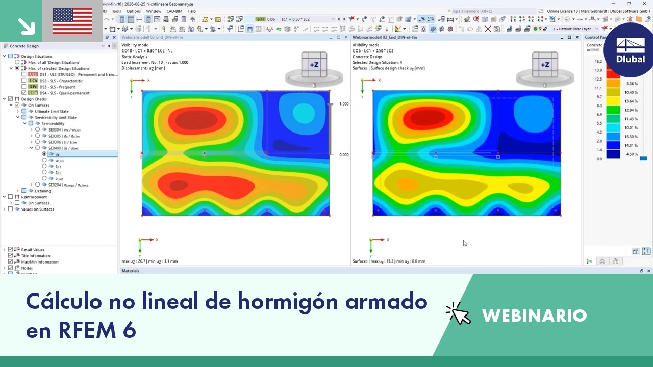 Webinario | Cálculo no lineal de hormigón armado en RFEM 6