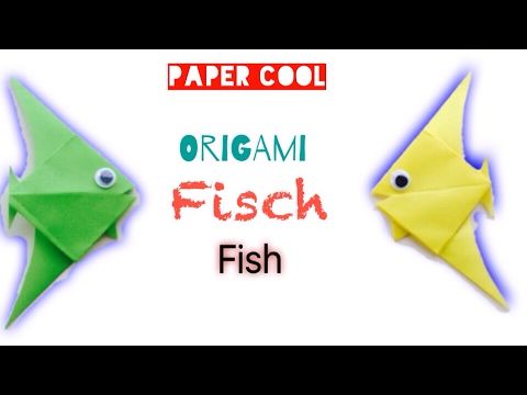 Origami: Fisch falten mit Papier/  Einfachen Fisch Basteln mit Kindern - ★DIY★ Origami Tiere