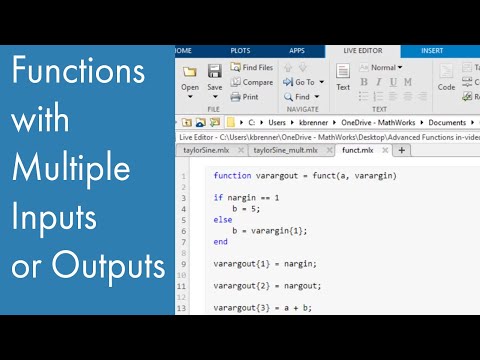 Functions with Multiple Inputs or Outputs | Managing Code in MATLAB