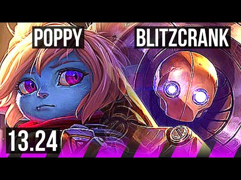 POPPY & Jhin vs BLITZCRANK & Lucian (SUP) | Comeback, 600+ games | KR Master | 13.24