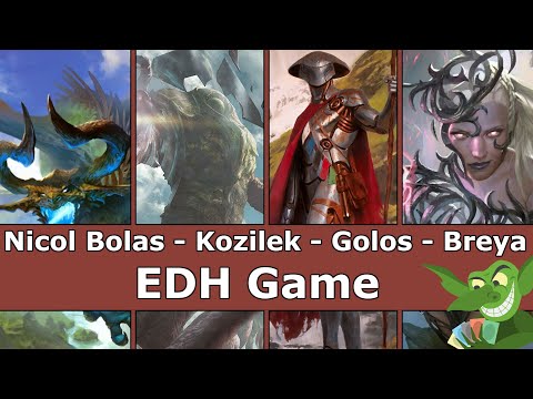 Nicol Bolas vs Kozilek vs Golos vs Breya EDH / CMDR game play for Magic: The Gathering