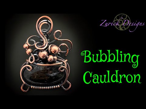 Wire Wrapping Tutorial- Cute Coppernite Halloween Bubbling Cauldron Pendant