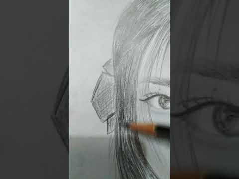 Drawing a girl♡ || Art Transition || #shorts || Simple arts with mufeeda