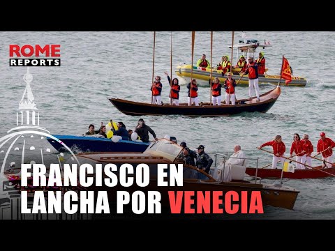 ????VENECIA | Así se vio al papa Francisco en lancha por los canales de Venecia