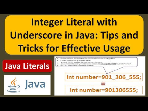 Integer Literal With Underscore In Java Tips And Tricks For Effective Usage Java Tutorial