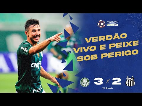 Melhores Momentos Palmeiras 3 x 2 Santos - Rodada 11 - Paulistão A1 Sicredi 2021