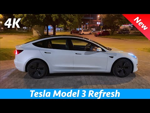 Tesla Model 3 2021 Refresh - Night review in 4K | Exterior - Interior, LED Matrix headlights test